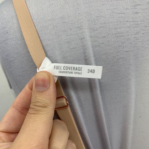 Aerie Bra Womens 34D Sand Real Me Full Coverage Unlined Scalloped Trim Underwire - Picture 7 of 16